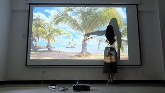 2016 Media HD 3D Movie DLP Technology Short Throw Projector HDMI USB VGA for office Home Theater school N7