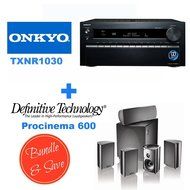 Onkyo TX-NR1030 9.2-Ch Dolby Atmos Ready Network A/V Receiver w/ HDMI 2.0 + Definitive Technology ProCinema 600...