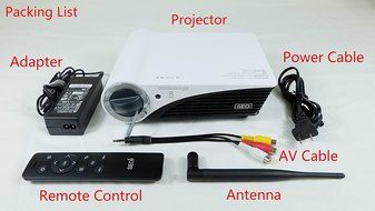 DLP 3D Projector 1080P Full HD Beamer Win10 OS 1280x800 WIFI Bluetooth HDMI USB LED Lamp 1G+32G for Home Theater... N4