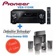 Pioneer VSX-1124 7.2-Channel Network A/V Receiver (Black) + Definitive Technology ProCinema 600 5.1 Speaker System...
