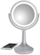 iHome 6&quot; Double-sided Vanity Mirror with Bluetooth Audio / Speakerphone and USB Charging (Silver)