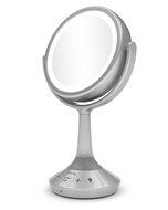 iHome 6&quot; Double-sided Vanity Mirror with Bluetooth Audio / Speakerphone and USB Charging (Silver) N4