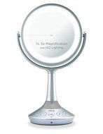 iHome 6&quot; Double-sided Vanity Mirror with Bluetooth Audio / Speakerphone and USB Charging (Silver) N5