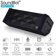SoundBot SB571PRO Bluetooth QUADIO Satellite Portable Wireless Speaker w/ Multi-Unit Multi-Point Connectivity...