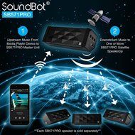 SoundBot SB571PRO Bluetooth QUADIO Satellite Portable Wireless Speaker w/ Multi-Unit Multi-Point Connectivity... N2