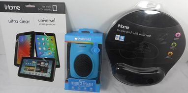 Bundle - Blue Portable Wireless Bluetooth Speaker, Black Wrist Support Mouse Pad, and Clear Tablet Screen Protector