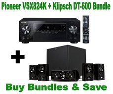 Pioneer VSX-824 5.2-Channel Network A/V Receiver (Black) + Klipsch HDT-600 Home Theater System Bundle