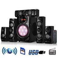beFree Sound 5.1 Channel Surround Sound Bluetooth Speaker System in Black N2