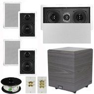 Theater Solutions 5.1 Home Audio Speakers 4 Speakers, 1 Center, 10" Powered Sub and More TS50WL51SET4