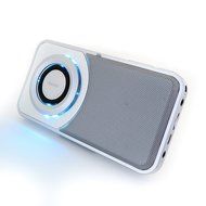[UPGRADED] SHABA Ultra Slim Pocket Portable Bluetooth Speaker with LED Light, Phone Stand, TF Card, FM Radio,... N16