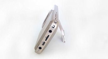 [UPGRADED] SHABA Ultra Slim Pocket Portable Bluetooth Speaker with LED Light, Phone Stand, TF Card, FM Radio,... N23