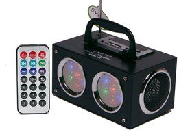 Sykik SP2091BT Bluetooth Boom Box with SD/MMC/USB, FM Radio, Built-in Rechargeable Battery &amp; Remote Control