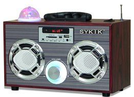 Sykik SP2091BT Bluetooth Boom Box with SD/MMC/USB, FM Radio, Built-in Rechargeable Battery &amp; Remote Control N7