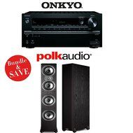 Onkyo TX-NR646 7.2-Channel Network A/V Home Theater Receiver + (1) Pair of Polk Audio TSi 500 6.5-Inch Floorstanding...