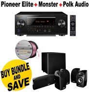 Pioneer SC-LX501 Elite 7.2 Channel D3 Network AV Receiver, Black + Polk Audio 5.1 TL1600 Speaker System + Monster...