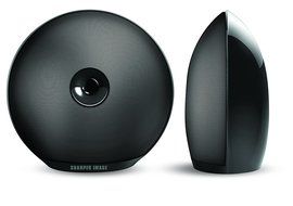 Sharper Image SBT622BK Bluetooth Wireless Stereo Speaker Set, Rechargeable Sound System, Black