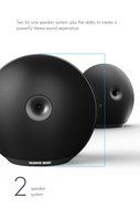 Sharper Image SBT622BK Bluetooth Wireless Stereo Speaker Set, Rechargeable Sound System, Black N4