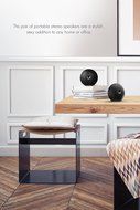 Sharper Image SBT622BK Bluetooth Wireless Stereo Speaker Set, Rechargeable Sound System, Black N5