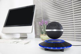 Levitating Bluetooth Speaker - Floating Wireless Speaker - SciFi Speaker by Wasserstein (Black) N2