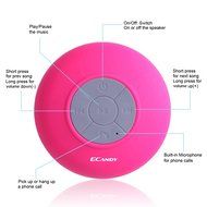 Ecandy Bluetooth Shower Speaker, Water Resistant, Hands Free Portable Speakerphone with Mic, Control Buttons and... N6