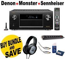 Denon AVRX7200WA 9.2 Channel Full 4K Ultra HD A/V Receiver with Bluetooth and Wi-Fi + Sennheiser HD201Headphones...