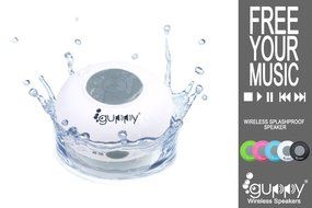 Guppy&reg; Water Resistant Bluetooth Shower Speaker - Wireless Portable Audio, New 2015 Model - Kid-friendly, Built-in... N7