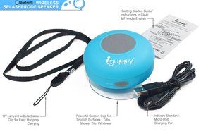 Guppy&reg; Water Resistant Bluetooth Shower Speaker - Wireless Portable Audio, New 2015 Model - Kid-friendly, Built-in... N11