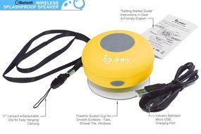 Guppy&reg; Water Resistant Bluetooth Shower Speaker - Wireless Portable Audio, New 2015 Model - Kid-friendly, Built-in... N40