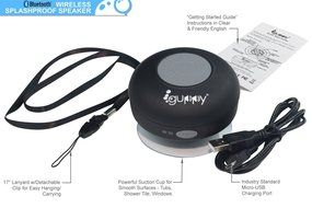 Guppy&reg; Water Resistant Bluetooth Shower Speaker - Wireless Portable Audio, New 2015 Model - Kid-friendly, Built-in... N45
