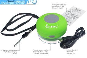 Guppy&reg; Water Resistant Bluetooth Shower Speaker - Wireless Portable Audio, New 2015 Model - Kid-friendly, Built-in... N54