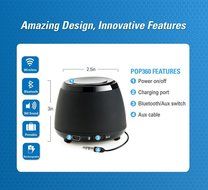 Wireless Bluetooth Speaker- BLKBOX POP360 Hands Free Bluetooth Speaker - for iPhones, iPads, Androids, Samsung... N4