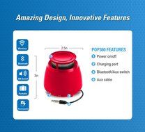 Wireless Bluetooth Speaker- BLKBOX POP360 Hands Free Bluetooth Speaker - for iPhones, iPads, Androids, Samsung... N31
