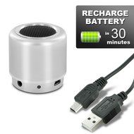 Mini-BOOM Wireless Bluetooth Speaker with Rechargeable Battery (Silver) N6
