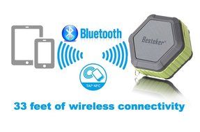 Bluetooth Speakers, Besteker Portable Wireless Speakers IP67 Waterproof NFC Pairing Function 2-in-1 USB Cable... N3