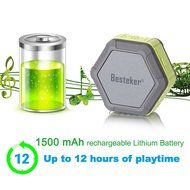 Bluetooth Speakers, Besteker Portable Wireless Speakers IP67 Waterproof NFC Pairing Function 2-in-1 USB Cable... N5