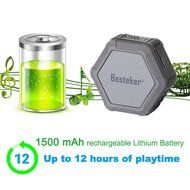 Bluetooth Speakers, Besteker Portable Wireless Speakers IP67 Waterproof NFC Pairing Function 2-in-1 USB Cable... N14