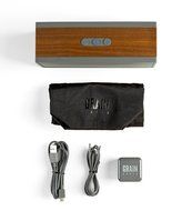 Grain Audio PWS.01 Packable Encased Bluetooth Wireless Speaker System with 8 Hour Rechargeable Battery (Walnut) N4