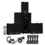 Theater Solutions TS511 Home Theater 5.1 Speaker System Bluetooth Optical Input 5 Extension Cables TS511BD-5