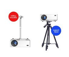 Pico Projector, SJY HD 170" Mini LCD LED 800x480P Entertainment Multimedia Video Projector Zoom Adjust Mute Fans... N6