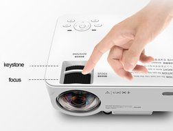 Pico Projector, SJY HD 170" Mini LCD LED 800x480P Entertainment Multimedia Video Projector Zoom Adjust Mute Fans... N8