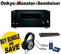 Onkyo TX-RZ1100 9.2-Channel A/V Receiver + Sennheiser HD201 Lightweight Over-Ear Binaural Headphones + Monster...