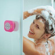 ZDW Bluetooth shower Speaker with Suction Cup Waterproof for Beach Poolside Boat Car Outdoor Use -Pink N7