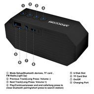 AROCCOM Bluetooth Speakers, Portable Wireless Stereo Speaker with LED Lights for iPhone 6s,6s Plus,5s and More N4