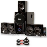 Acoustic Audio AA5160 Home Theater 5.1 Speaker System with FM Tuner and 2 Extension Cables