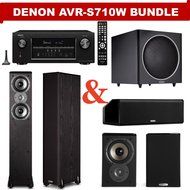 Denon AVR-S710W 7.2 Channel Full 4K Ultra HD A/V Receiver + A Polk Audio TSi Series Home Theater Speaker Package... N9