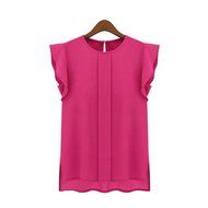 AIMTOPPY Fashion Womens Loose Casual Chiffon Short Sleeve Blouse Shirt Tops (M, Green) N6