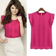 AIMTOPPY Fashion Womens Loose Casual Chiffon Short Sleeve Blouse Shirt Tops (M, Green) N8
