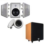 Acoustic Audio HT-65 In-Wall/Ceiling 5.1 Home Theater 6.5" Speakers and 6.5" Powered Sub HT-65-CS65C
