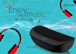 ZAZZ Style Bluetooth Speaker with PowerBank(Black) N3