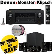 Denon AVR-X2300W Channel Full 4K Ultra HD AV Receiver with Bluetooth + Klipsch HDT-600 Home Theater System + Monster...